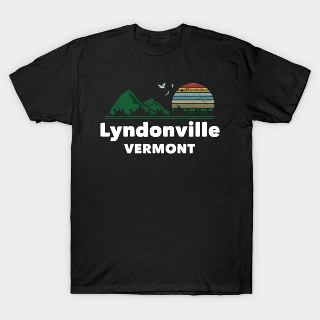 Mountain Sunset Flying Birds Outdoor Lyndonville Vermont T-Shirt by greenrepublicmerch